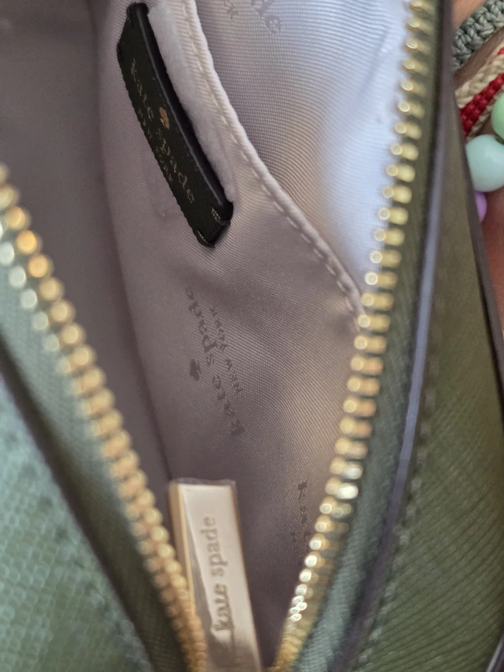 kate spade NWOT Floral Ivory and Olive Crossbody